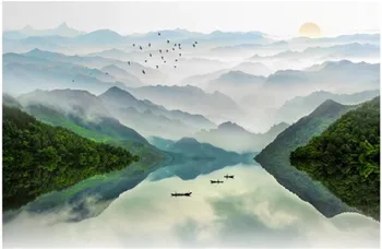 Milofi kohandada 3D-suur tapeet seinamaaling uus Hiina tint maastiku kunstilise kontseptsiooni maastiku taustal seina paber seinamaaling
