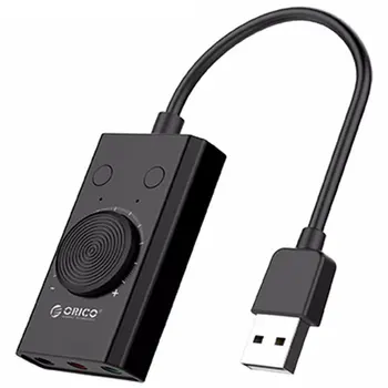 Orico Väline Usb helikaart Stereo Mic Kõlariga Peakomplekt Jack o Kaabli Adapter Mute Lüliti Helitugevuse Reguleerimine