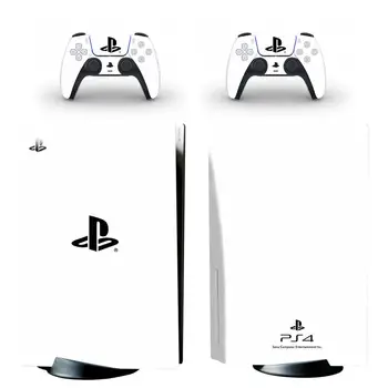 Puhas Valge PS5 Standard Disc Edition Naha Kleebis Decal Kaas PlayStation 5 Konsooli & Kontrollerid PS5 Nahk, Vinüül Kleebis