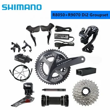 Shimano Ultegra Di2 R8050+R9070 50/34T 53/59T 165/170/172.5/175mm 2*11 22 Speed road bike groupset Jalgratta Osi Update R8000